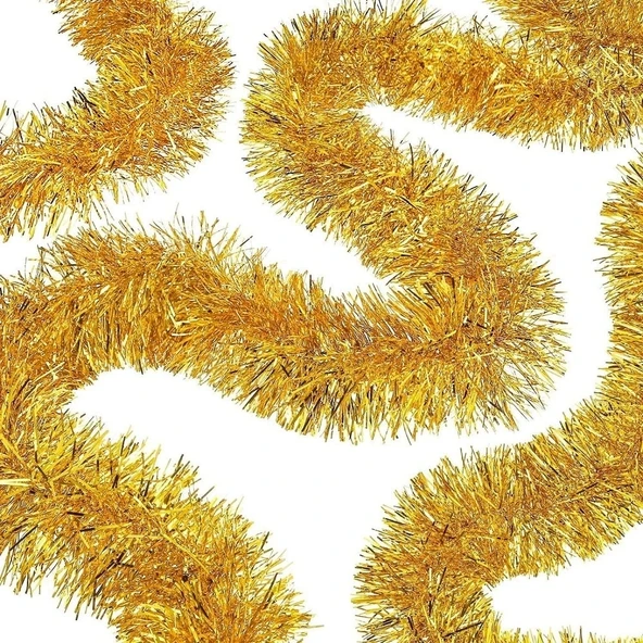 Parti İçin Mega Kalın Sim Süs 2 Metre Uzunluk 10 cm Genişlik Altın İthal (5047)