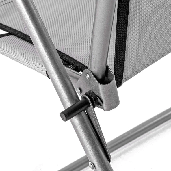 Katlanabilir Piknik ve Kamp Sandalyesi - Bardaklıklı - Rock - Kül Gri (A-14)- 140KG Taşıma - Resim 7