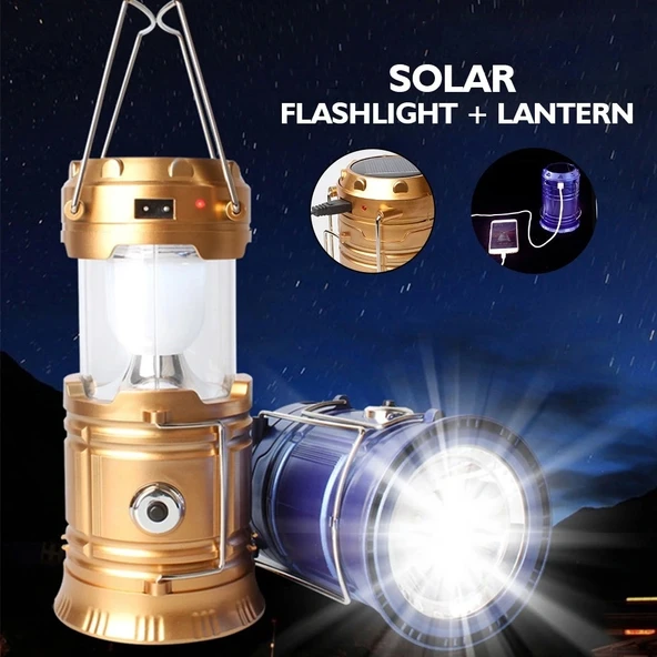 Kamp Feneri Güneş Enerjili Şarjlı Led Lamba (5047)