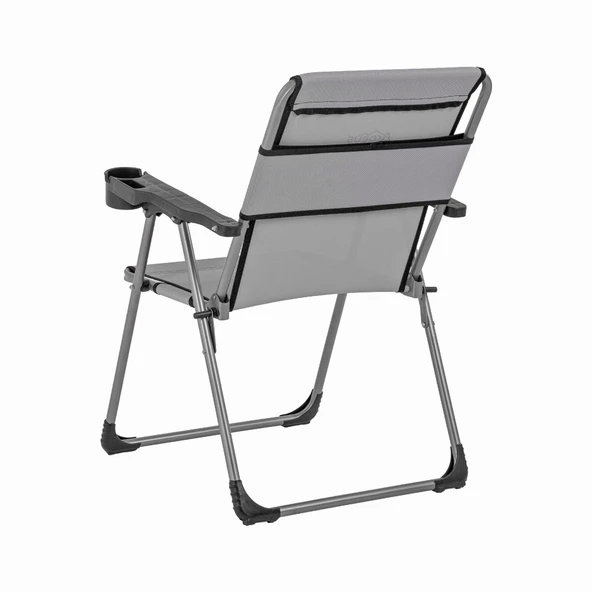 Katlanabilir Piknik ve Kamp Sandalyesi - Bardaklıklı - Rock - Kül Gri (A-14)- 140KG Taşıma - Resim 2