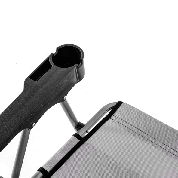 Katlanabilir Piknik ve Kamp Sandalyesi - Bardaklıklı - Rock - Kül Gri (A-14)- 140KG Taşıma - Resim 6