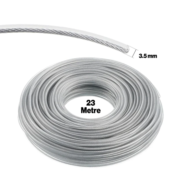 Çelik Telli Misina Motorlu Tırpan Yuvarlak Çim Ot Biçme Teli Güçlü Performans 3.5 mm 23 Metre - 2