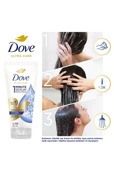 Dove Ultra Care 1 Minute Serum Saç Bakım Kremi Yoğun Onarıcı 170 ml - 3