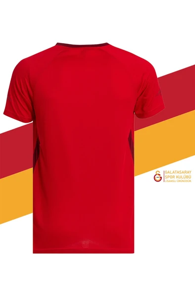 Galatasaray Orijinal Lisanslı Umbro V Yaka Kırmızı T-Shirt + Bileklik Set Hediyelik Ahşap Kutulu - Resim 5