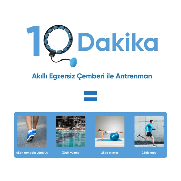 Şımart Akıllı Egzersiz Çemberi Ayarlanabilir, Ağırlıklı Uygulama Destekli - 4