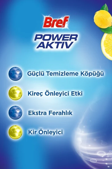 Power Aktiv Katı Tuvalet Bloğu 5 Adet Limon Ikili (5'Lİ SET) - 4