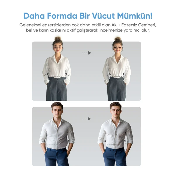 Şımart Akıllı Egzersiz Çemberi Ayarlanabilir, Ağırlıklı Uygulama Destekli - 3