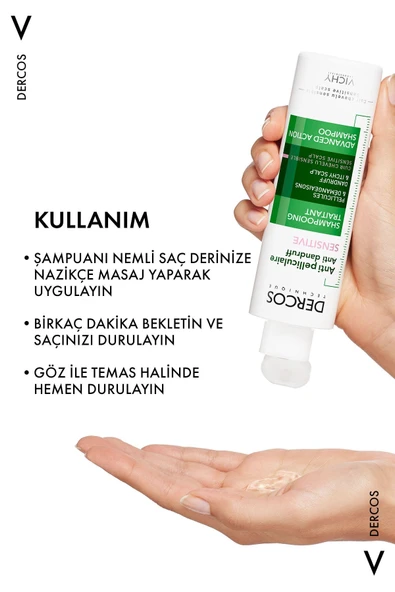 Vichy Dercos Anti-Pelliculaire Şampuan Hassas ve Kaşıntılı Saç Derisi 200 ml - 8