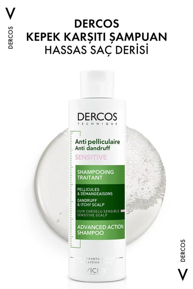 Vichy Dercos Anti-Pelliculaire Şampuan Hassas ve Kaşıntılı Saç Derisi 200 ml - 2