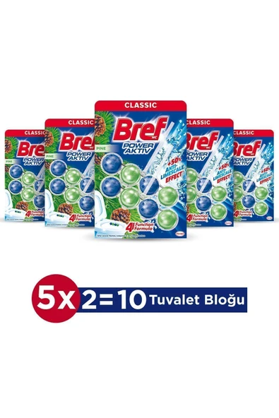 Power Aktiv Katı Tuvalet Bloğu 5 Adet Çam Ikili (5'Lİ SET)