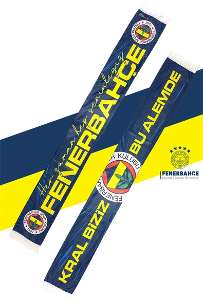 Fenerbahçe Orijinal Lisanslı Her Zaman Hep Seninleyiz Saten Şal Atkı