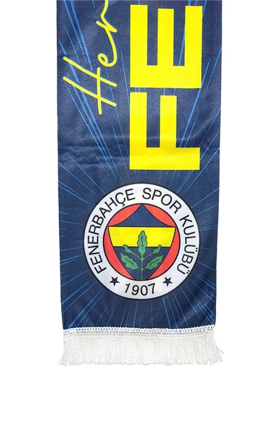 Fenerbahçe Orijinal Lisanslı Her Zaman Hep Seninleyiz Şal Atkı Kanarya Baskılı Ahşap Kutulu - 7