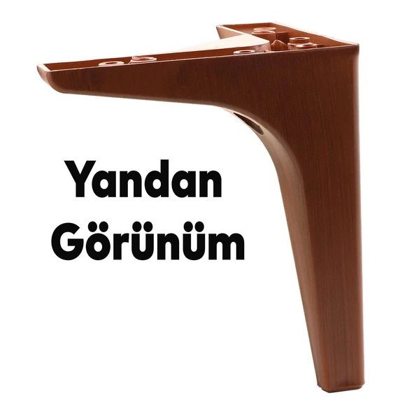 Mobilya Kanepe Sehpa TV Ünitesi Koltuk Ayağı 17 cm Kahverengi Baza Ayak 4 Adet - Resim 3