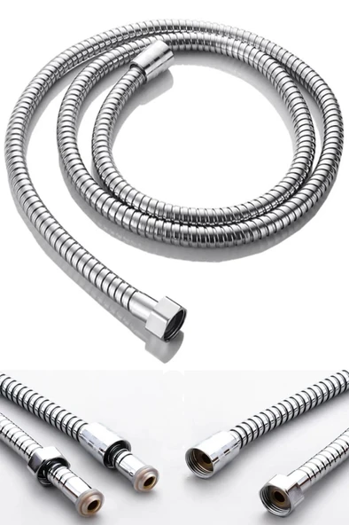 1.Sınıf Dayanıklı Spiral Duş Hortumu Metal Örgülü 1.5 M KYK1012