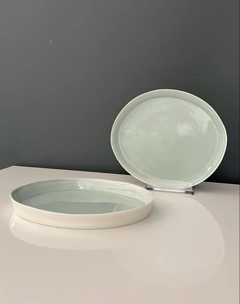 TANTİTONİ SPACE MAVİ PORSELEN 2 Lİ PASTA TABAĞI SETİ 16,8 CM