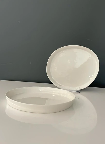 TANTİTONİ SPACE BEYAZ PORSELEN 2 Lİ PASTA TABAĞI SETİ 16,8 CM