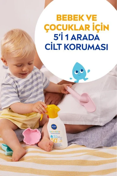 SUN SPF50 Bebek ve Çocuklar İçin Güneş Koruyucu Sprey 270ml, Hassas Cilt Koruma, Suya Dayanıklı - 7