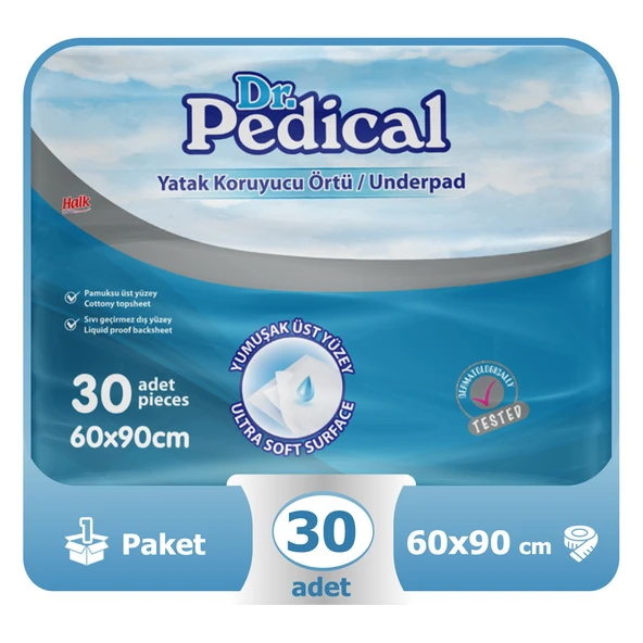 Dr.Pedical Yatak Koruyucu Örtü 60x90 Cm 30 lu