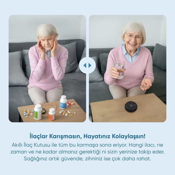 Şımart Akıllı İlaç Kutusu Bluetooth Bağlantılı, Sesli Alarm ve Bildirim - 4