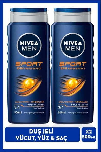 Nivea Men Sport Banyo ve Duş Jeli 250 ml x 4 Adet