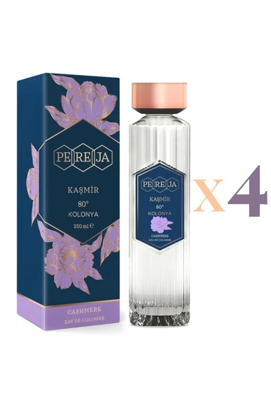Parfümlü Kolonya Kaşmir 250ml 4 Lü Set