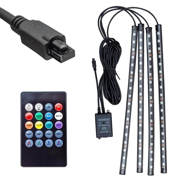 SESE DUYARLI ARAÇ İÇİ KUMANDALI RGB LED ANİMASYON KİT (5047)
