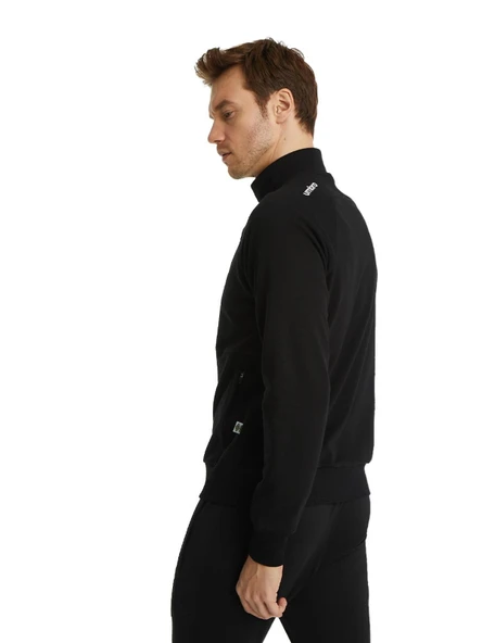 Galatasaray Orijinal Lisanslı Dik Yaka Fermuarlı Siyah Sweat Gs Aslan Baskılı Hediyelik Ahşap Kutu - Resim 6