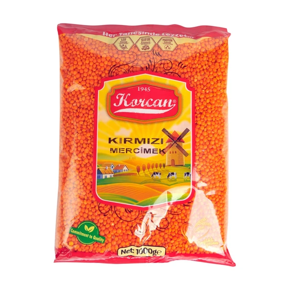 Korcan Kırmızı Mercimek 1 kg x 12 Adet - 2