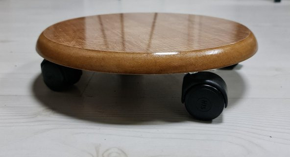 Kaplamalı Yuvarlak Ahşap Saksı Altlığı Damacan Tüp Saksı Sehpası