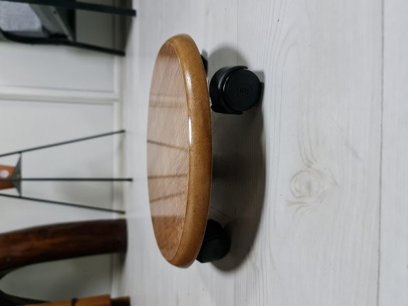 Kaplamalı Yuvarlak Ahşap Saksı Altlığı Damacan Tüp Saksı Sehpası - 5