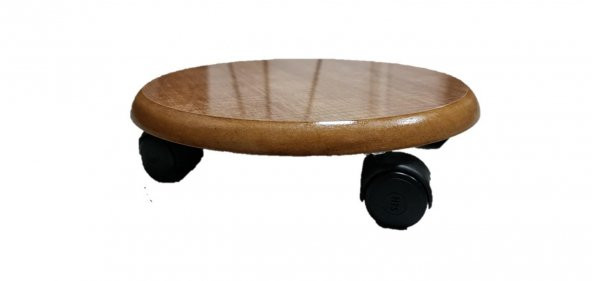 Kaplamalı Yuvarlak Ahşap Saksı Altlığı Damacan Tüp Saksı Sehpası - 6