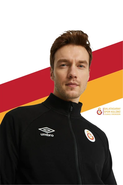 Galatasaray Orijinal Lisanslı Dik Yaka Fermuarlı Siyah Sweat Gs Aslan Baskılı Hediyelik Ahşap Kutu - Resim 2