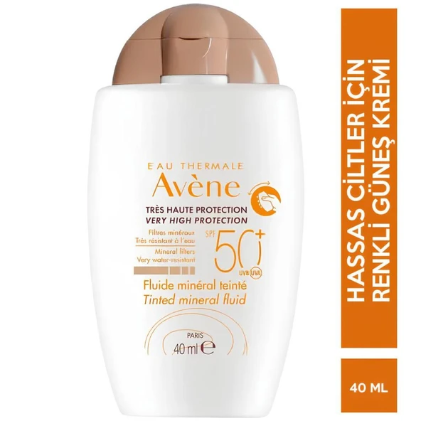 Avene Fluide Mineral Teinte SPF50+ Renkli Güneş Koruyucu 40ml (Seyahat Boy)