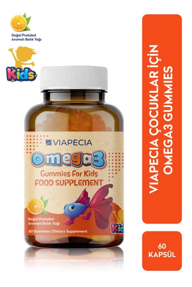 Viapecia Çocuklar Için Portakal Aromalı Omega 3 Jelibonlar 60 Adet Beyin Gelişimi - 5