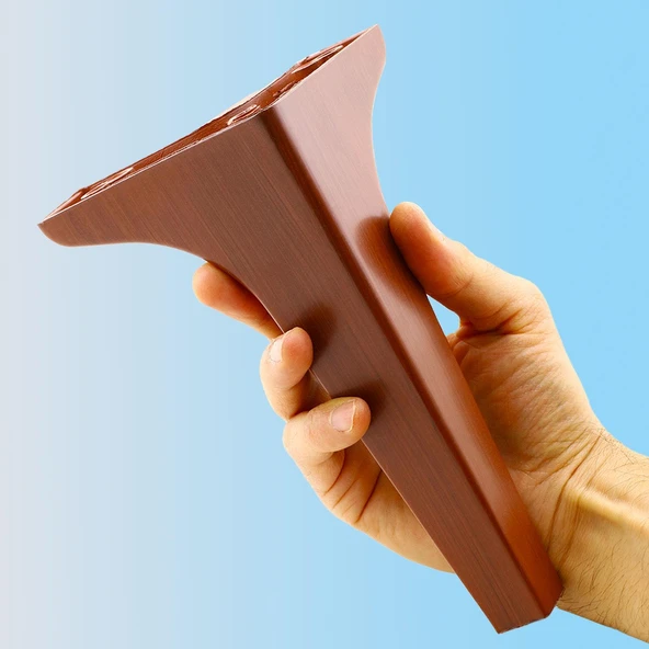 Mobilya Kanepe Sehpa TV Ünitesi Koltuk Ayağı 19 cm Ahşap Desenli Kahverengi Baza Ayak 4 Adet - Resim 5