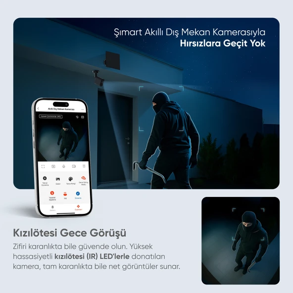 Şımart Akıllı Wifi Dış Mekan Güvenlik Kamerası, Güneş Enerjili, Gece Görüşlü - 4