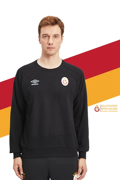 Galatasaray Orijinal Lisanslı Sıfır Yaka Siyah Sweat