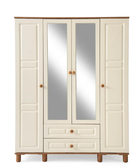 FEYZAN MDF 4 KAPILI DOLAP - EKRU