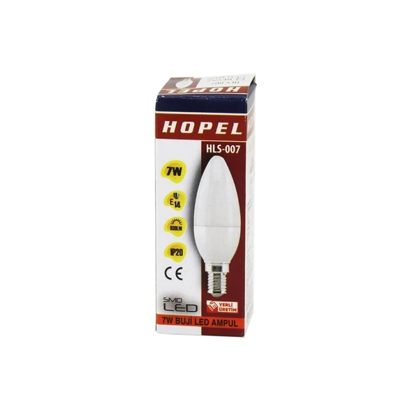 7W - E14 BUJİ LED MUM AMPUL 630LM  HLS-007 (5047)