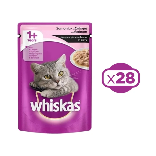 Whiskas Pouch Somonlu Yetişkin Kedi Konservesi 85 gr X 28 Adet