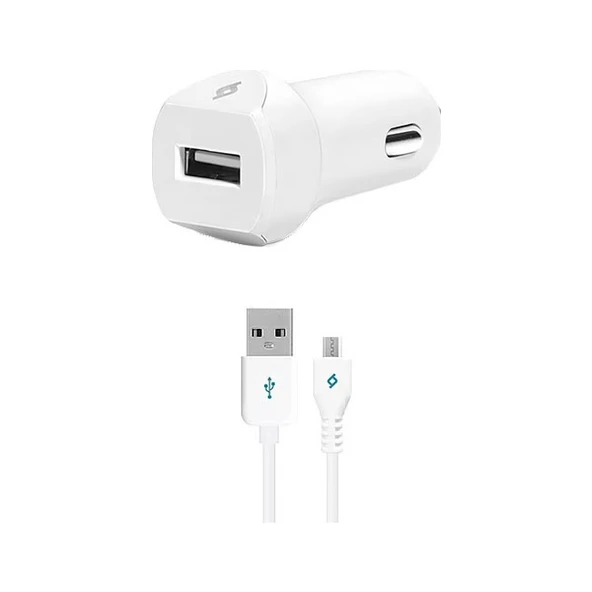 TTec 2cks01 2.1 amper Hızlı Şarj Mikro USB Kablolu Araç Şarj Cihazı Beyaz