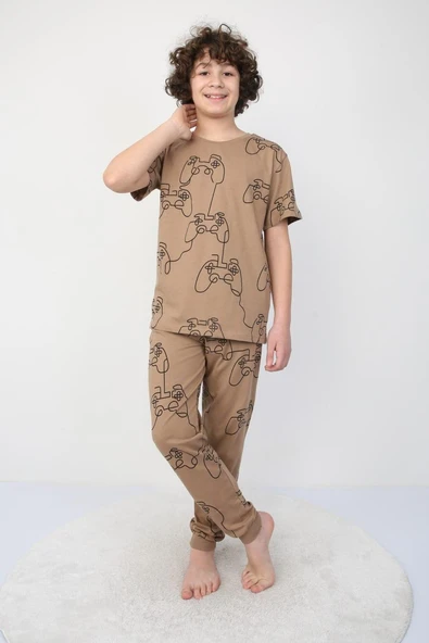 Kısakollu Play Console Desenli Erkek Çocuk Pijama Takımı (ALT-ÜST) - Resim 2