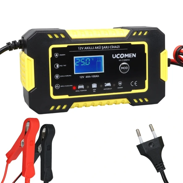 12V 6A SARI LED GÖSTERGELİ AKÜ ŞARJ CİHAZI UC-C120501A (5047)