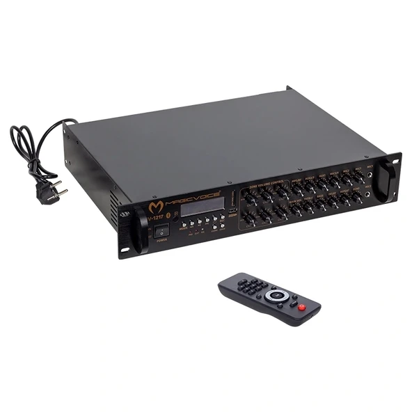 MAGICVOICE MV-1217 USB BT-UK 6 ZON ANFİ RMS 50W*1CH +4-16-70-100V TRAFOLU (5047)