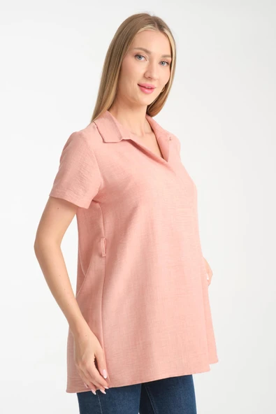 IŞŞIL B117-Kruvaze Yaka Emzirme Detaylı Hamile Giyim Bluz-Tunik - 10