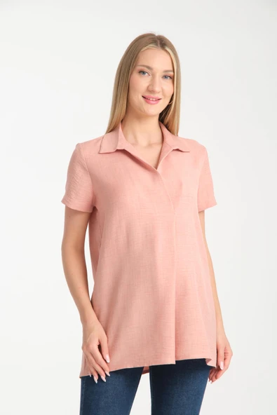 IŞŞIL B117-Kruvaze Yaka Emzirme Detaylı Hamile Giyim Bluz-Tunik - 9