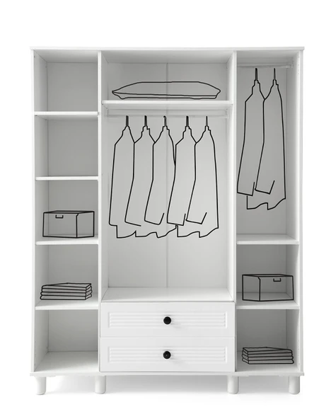 FİNİKE MDF 4 KAPAKLI DOLAP-BEYAZ - Resim 2