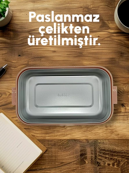 B&D İki  Katlı iki Bölmeli Paslanmaz Çelik Lacivert Beslenme Kabı  BES011 - 3
