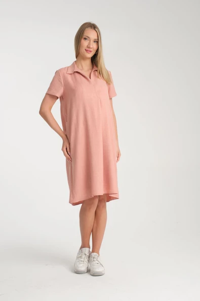 IŞŞIL E173-Kruvaze Yaka Emzirme Detaylı Hamile Giyim Elbise - 12