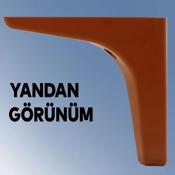 Mobilya Kanepe Sehpa TV Ünitesi Koltuk Ayağı 14 cm Kahverengi Baza Ayak 4 Adet - 7